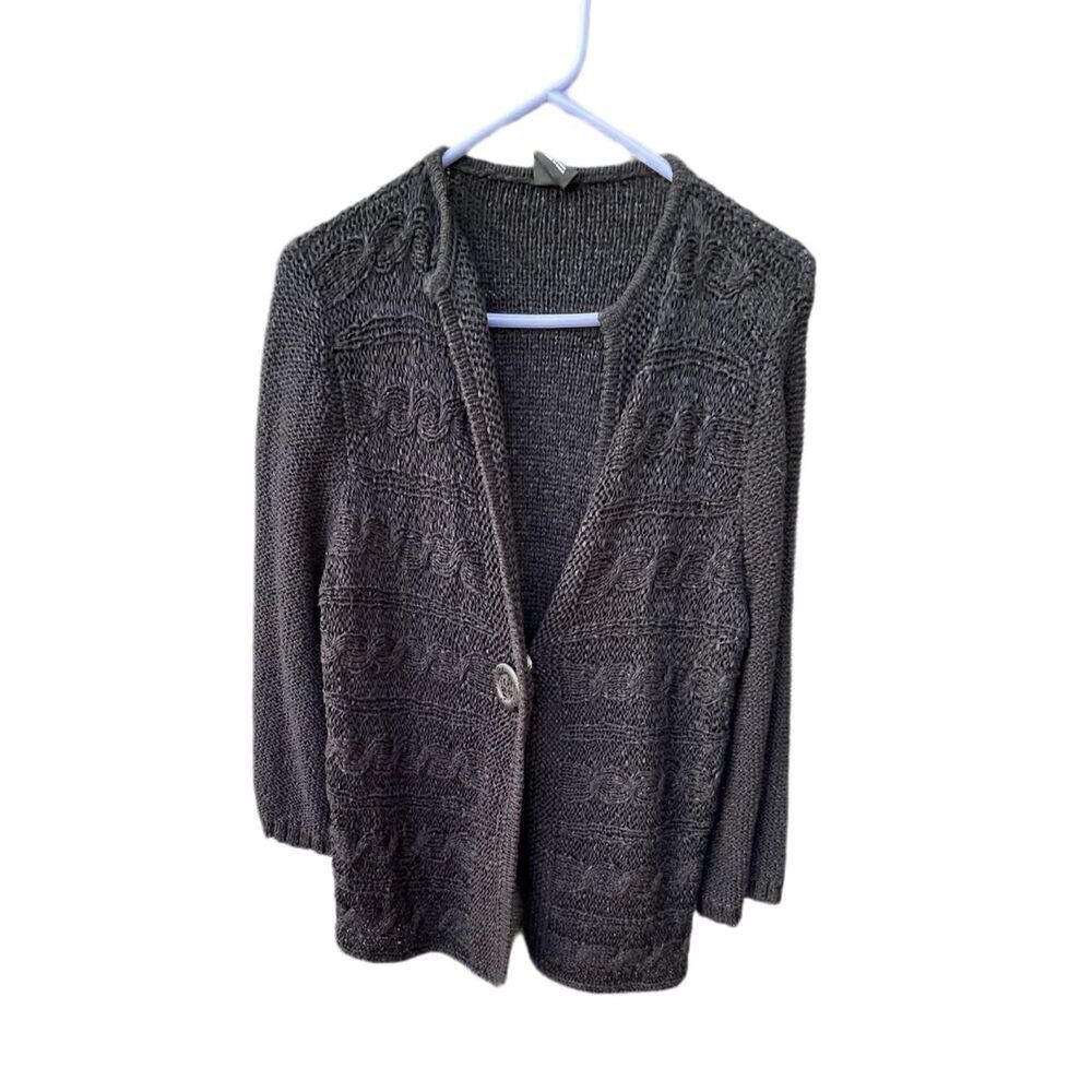 Tribal Brand Cardigan chunky knit loose weave sweater.